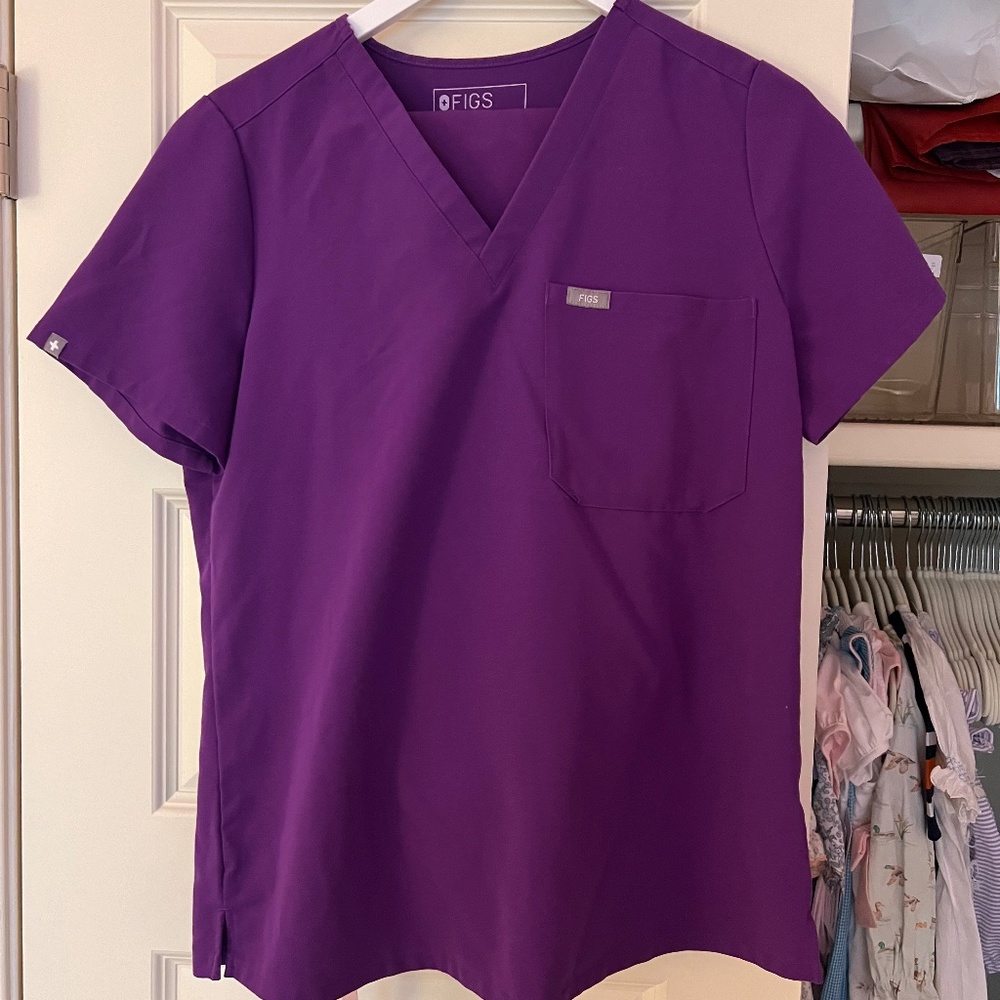Figs purple scrub top